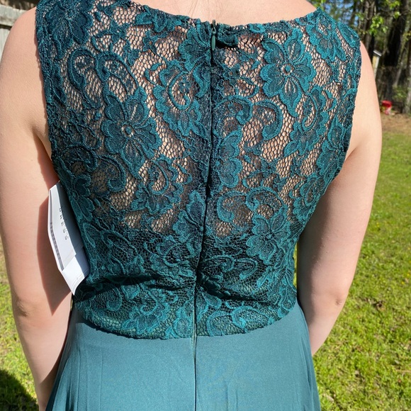 Pretty Party dress. Green hi-low dress, women’s size Medium (6/8) - Picture 6 of 12